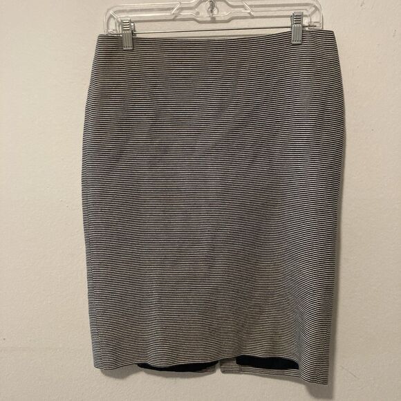 Talbots Dresses & Skirts - TALBOTS white black striped cotton blend straight pencil skirt 6
